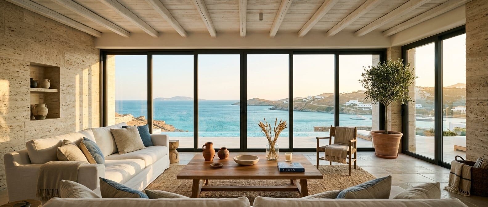 Luxury Greek villa interior